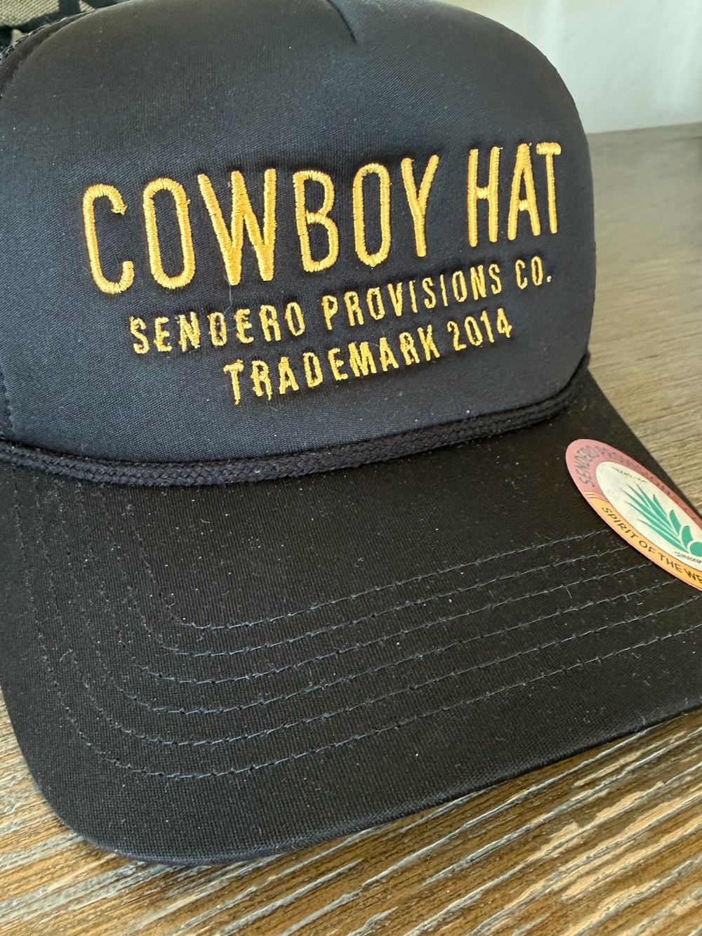 Sendero Provisions Co. Black Trucker Cap with Gold Embroidery
